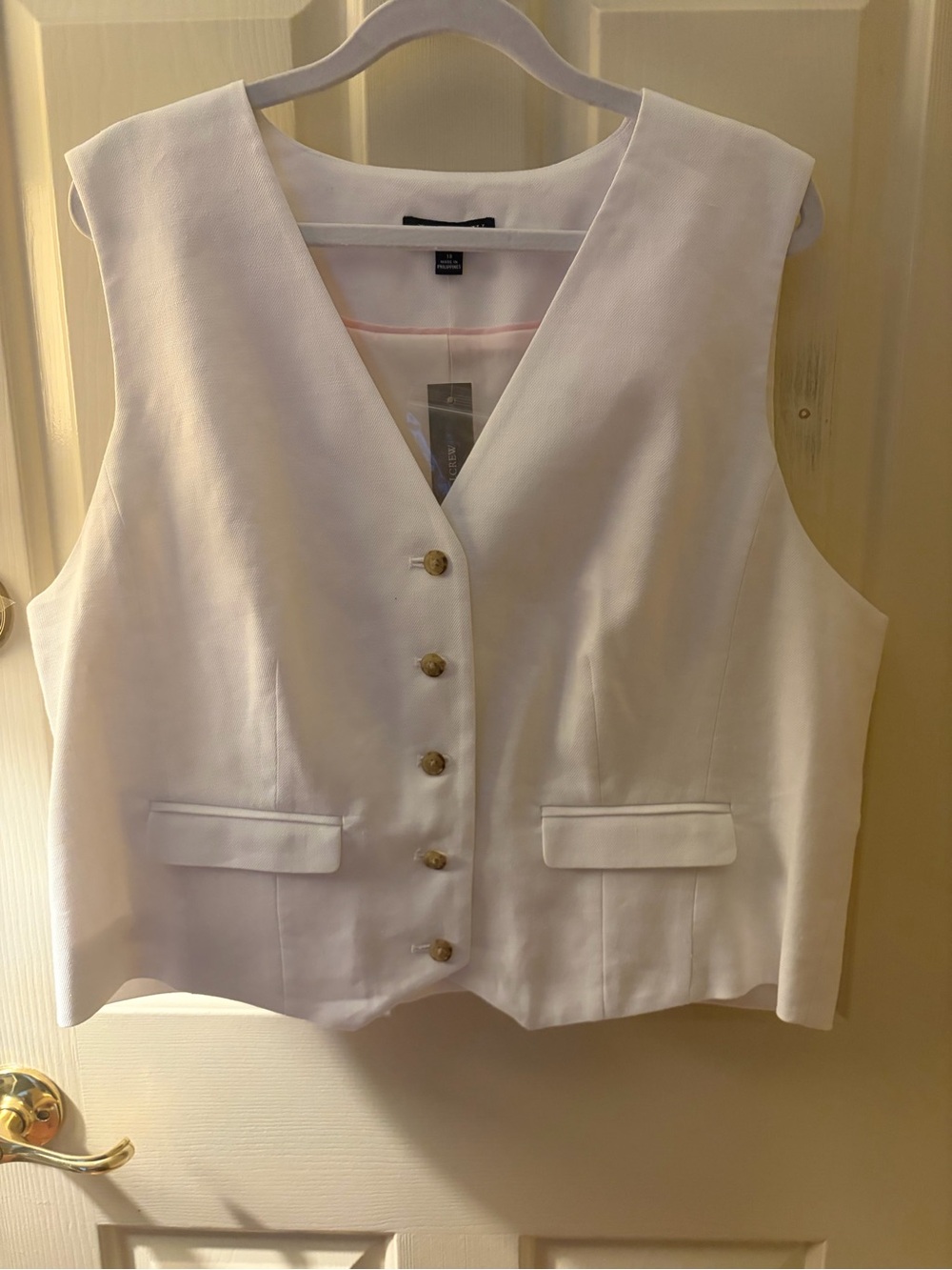 J. Crew White Vest Top